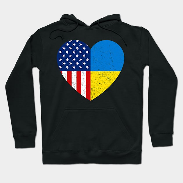 Vintage Ukraine Ukrainian Flag Heart Support Ukraine Hoodie by snnt